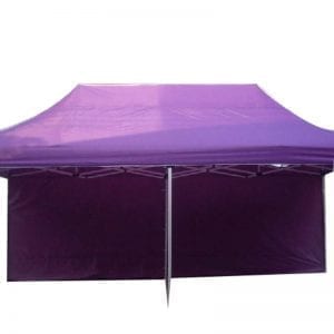 Display advertising purple tent