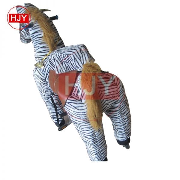children play funny brown horse walking mechanical 1